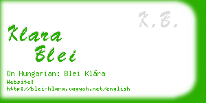 klara blei business card